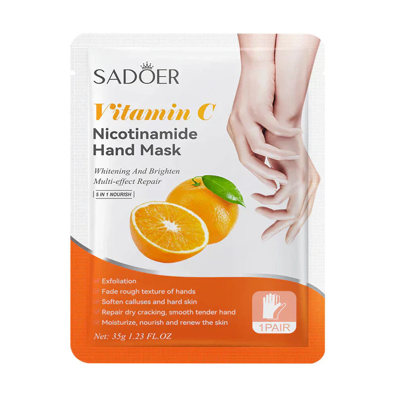 Sadoer | 5 in 1 Nourish Vitamin C Nicotinamide Hand Mask | 35G | Best Price in Pakistan original skincare product Pakistan