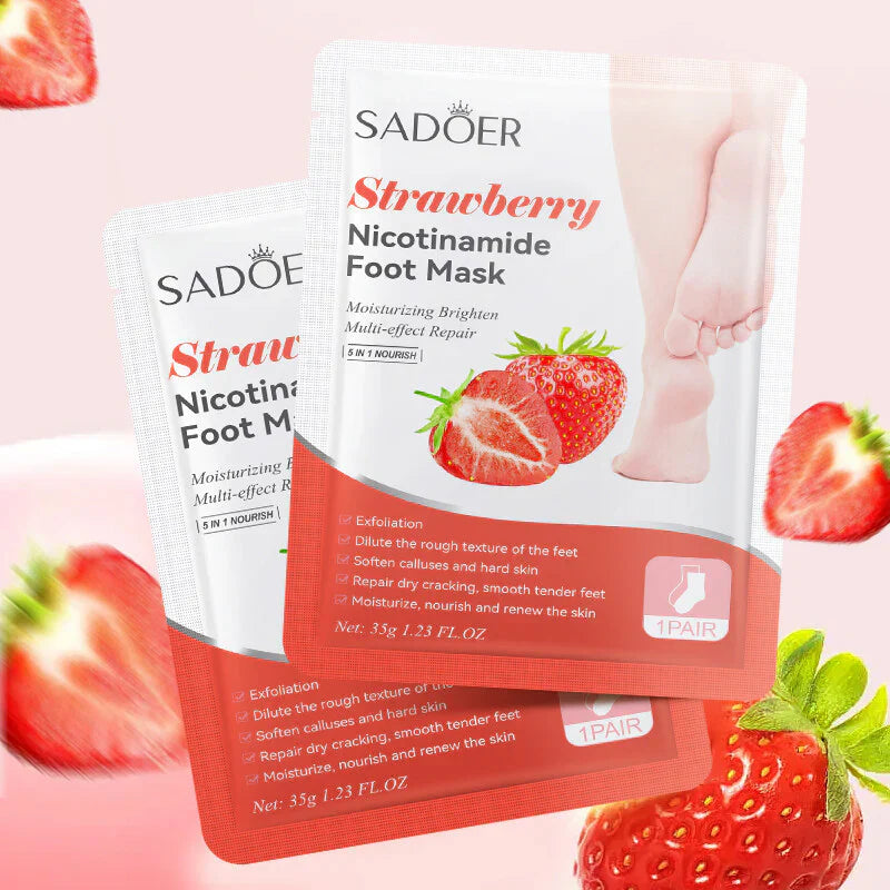 Sadoer | 5 in 1 Strawberry Nicotinamide Foot Mask 35g | Best Price in Pakistan original skincare product Pakistan
