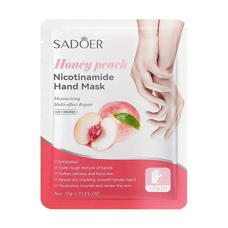 Sadoer | 5 in 1 Honey Peach Nicotinamide Hand Mask 35g | Best Price in Pakistan original skincare product Pakistan Main image
