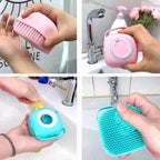 Silicone Bath & Body Shower Brush with Liquid Soap Dispenser (Random Color)