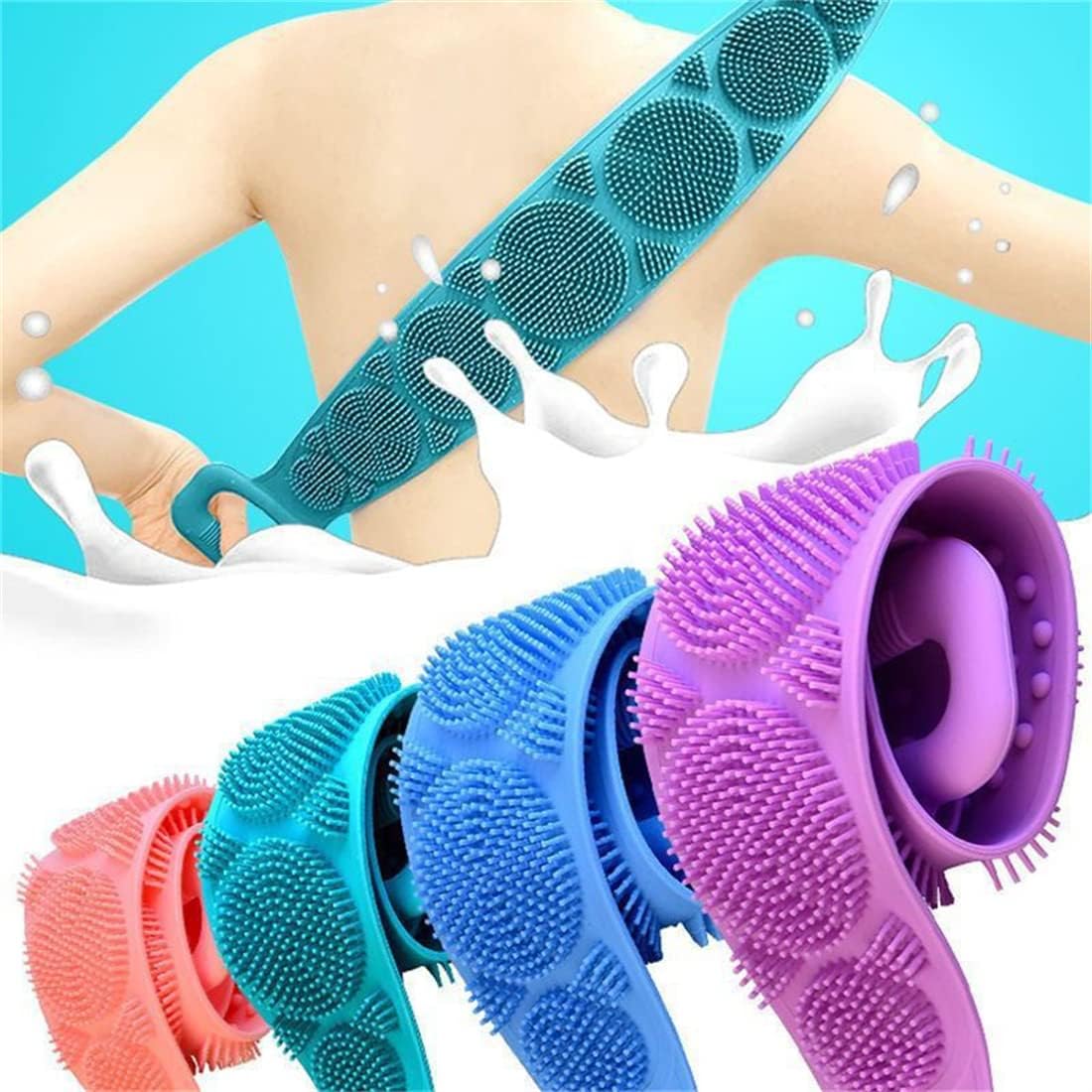B&B Derma | Silicone Back Scrubber For Shower, Dual-Sided Back Washer Exfoliator Strap For Cleaning, Exfoliating, And Massaging | Best Price in Pakistan original skincare product Pakistan