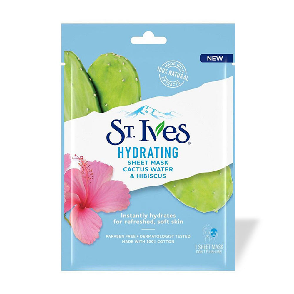 St.Ives | Hydrating Cactus Water & Hibiscus Sheet Mask | Best Price in Pakistan original skincare product Pakistan مرکزی تصویر