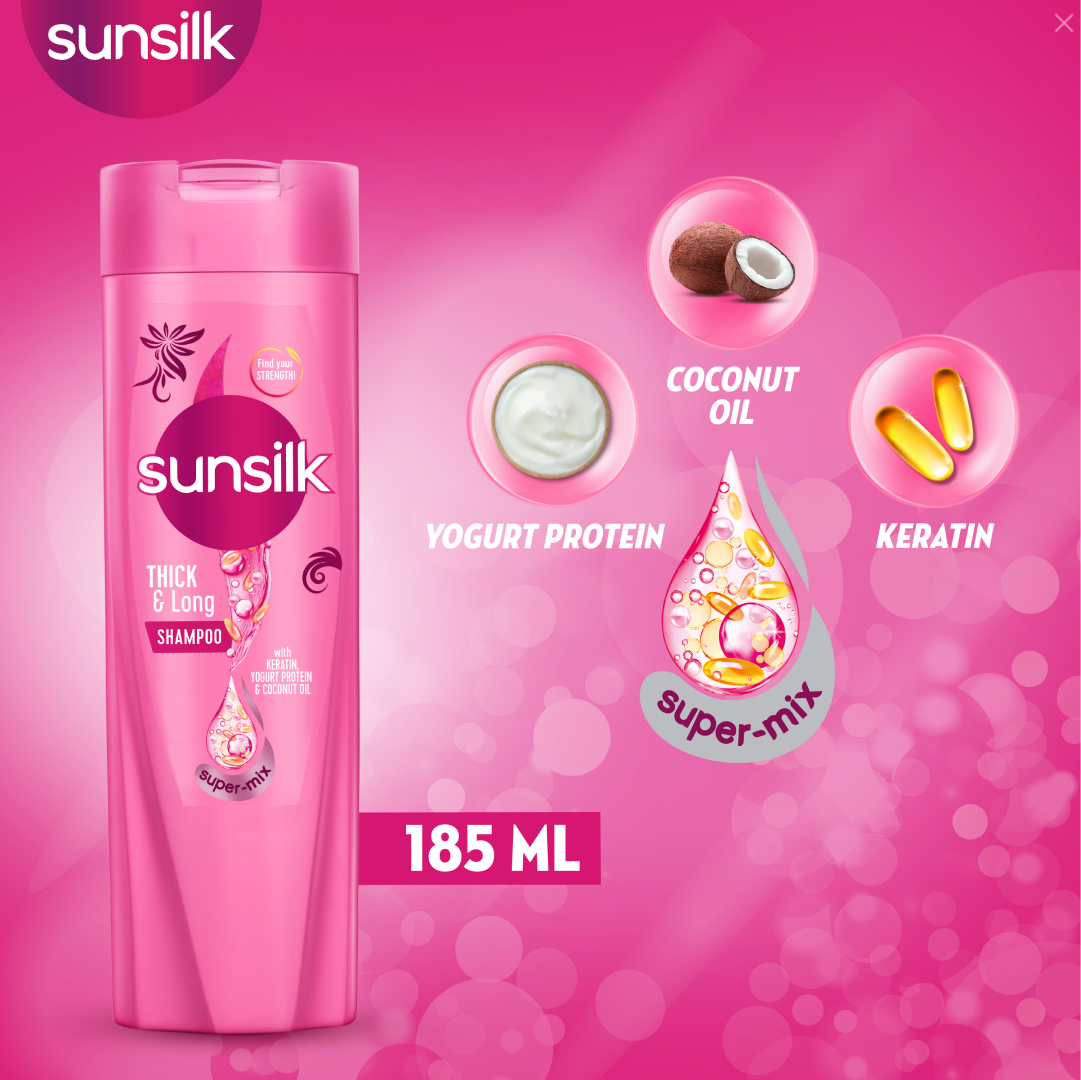 Sunsilk Thick & Long Shampoo | 185ML | Best Price in Pakistan original skincare product Pakistan مرکزی تصویر