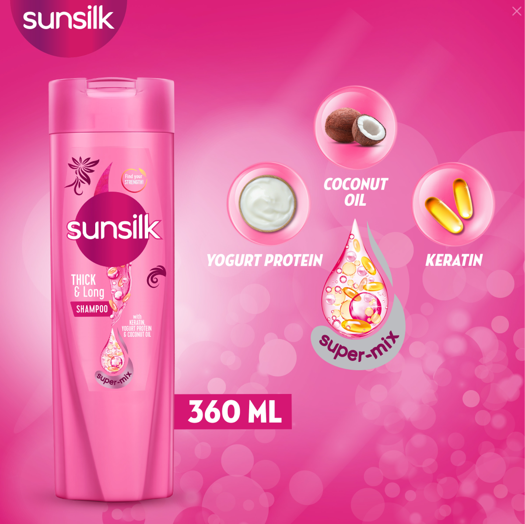 Sunsilk Thick & Long Shampoo | 360ML | Best Price in Pakistan original skincare product Pakistan مرکزی تصویر