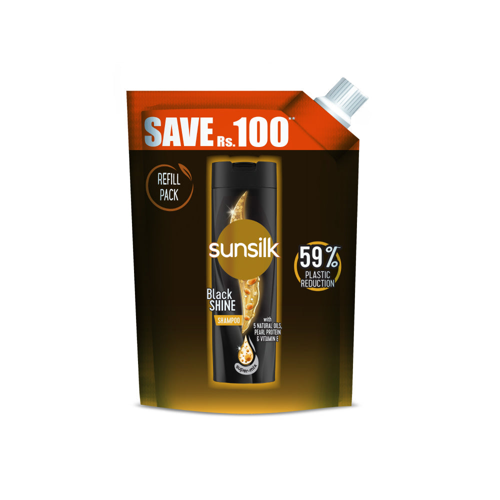 Sunsilk Black Shine Refill Pouch | 360ML | Best Price in Pakistan original skincare product Pakistan مرکزی تصویر