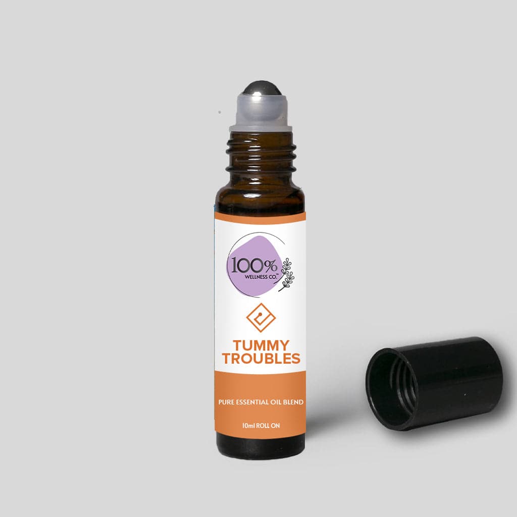 100% Wellness Co Tummy Troubles Essential Oil Roll-on Blend | Best Price in Pakistan original skincare product Pakistan