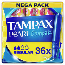 Tampax Pearl Compak Regular 36'S | Best Price in Pakistan original skincare product Pakistan