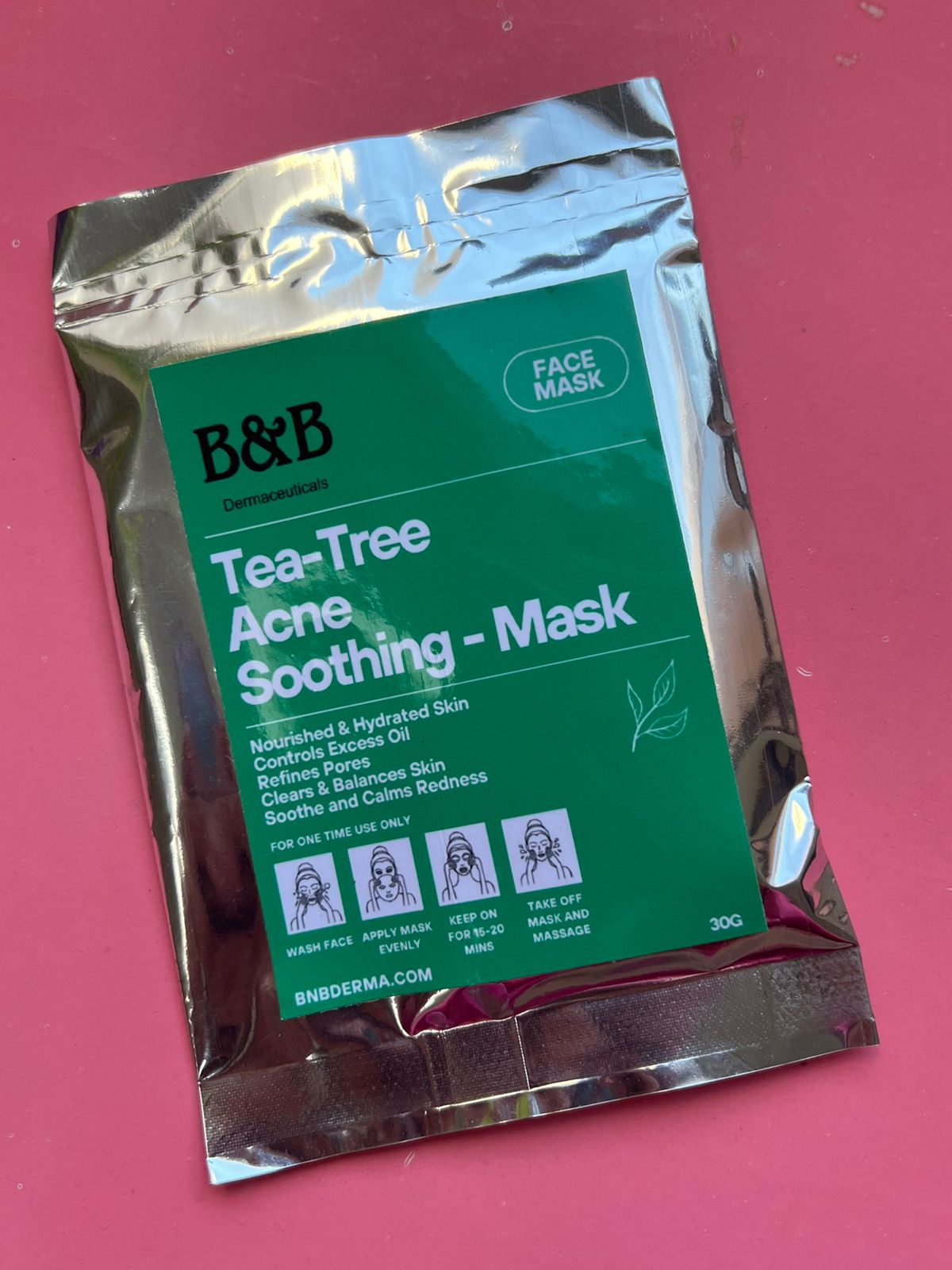 B&B Derma | Tea-Tree Acne Soothing-Mask | Best Price in Pakistan original skincare product Pakistan Main image