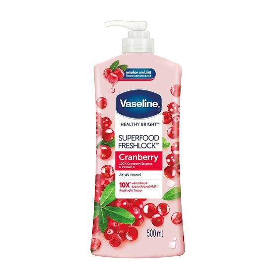 Vaseline | Body Lotion Healthy Bright Super Food Fresh Lock Cranberry 500Ml (Pump) | Best Price in Pakistan original skincare product Pakistan Main image