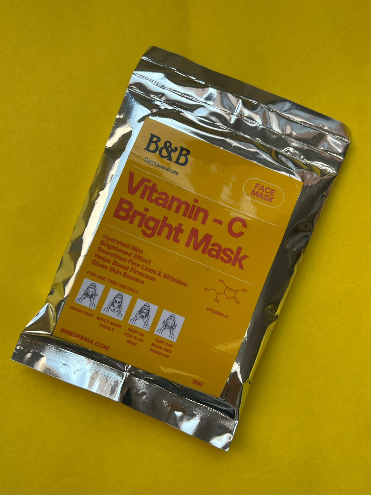 B&B Derma | Vitamin-C Bright Sheet Mask | Best Price in Pakistan original skincare product Pakistan Main image
