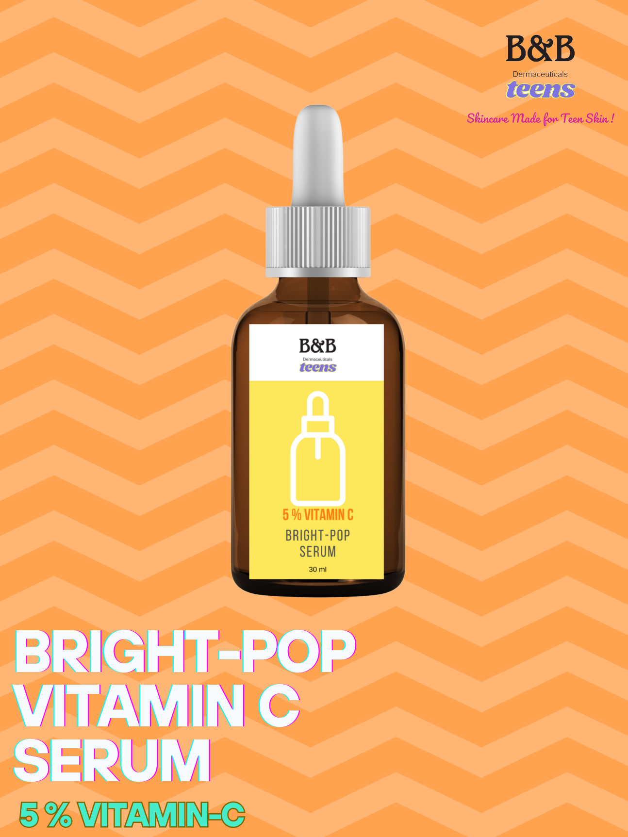 B&B Derma | Bright Pop Vitamin C Serum ( 5% Vitamin-C Serum ) | Best Price in Pakistan original skincare product Pakistan Main image