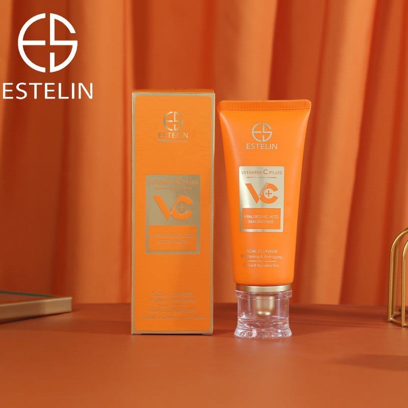 Estelin | Vitamin C Plus Brightening & Anti-Aging Facial Cleanser | 80g | Best Price in Pakistan original skincare product Pakistan