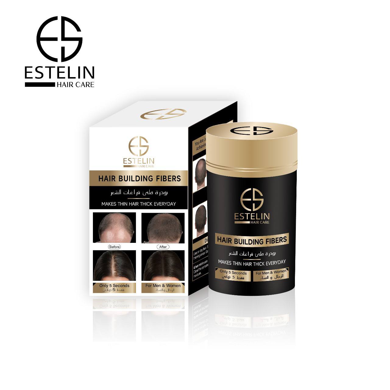 Estelin Hair Building Fibers Natural Black | Best Price in Pakistan original skincare product Pakistan Main image
