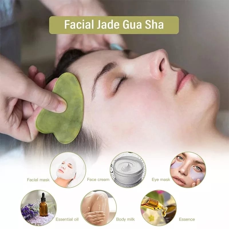 Facial Beauty | Jade Gua Sha Stone | Best Price in Pakistan original skincare product Pakistan Main image