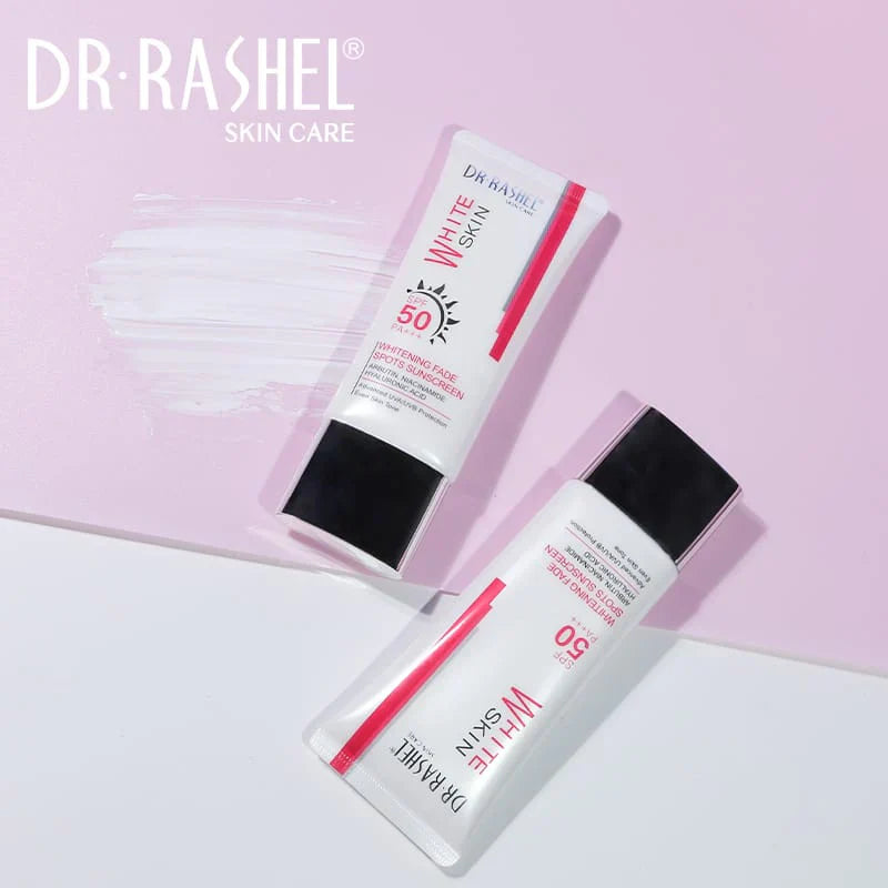 Dr. Rashel | White Skin Whitening Fade Spots Sunscreen SPF50 PA++ | 50Ml | Best Price in Pakistan original skincare product Pakistan مرکزی تصویر