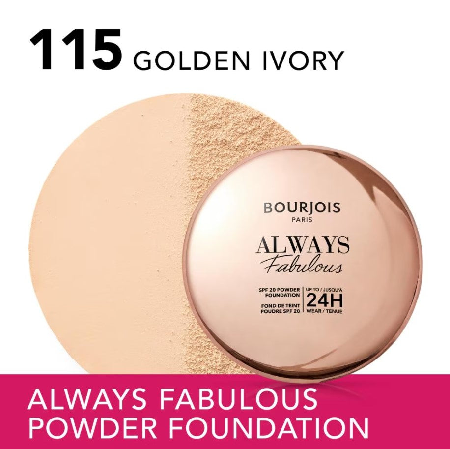 Bourjois | Always Fabulous Powder Foundation 115 Golden Ivory | Best Price in Pakistan original skincare product Pakistan مرکزی تصویر