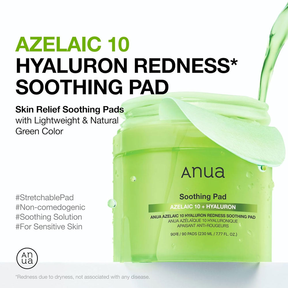 Anua | Azelaic 10 Hyaluron Redness Soothing Pad 90 Pads | Best Price in Pakistan original skincare product Pakistan Main image