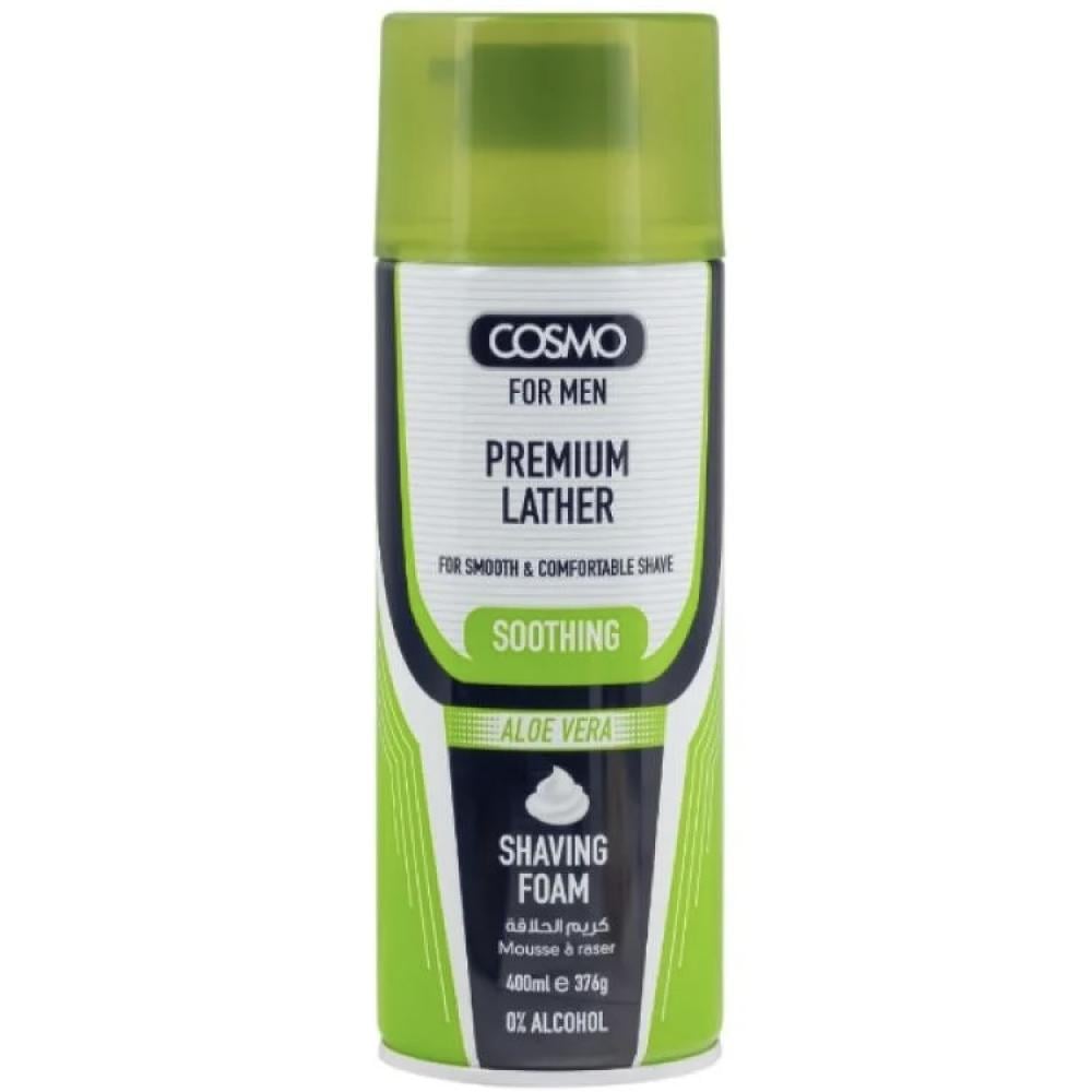 Cosmo Shaving Foam Soothing Aloe Vera 400Ml  White Dome & Bottom | Best Price in Pakistan original skincare product Pakistan