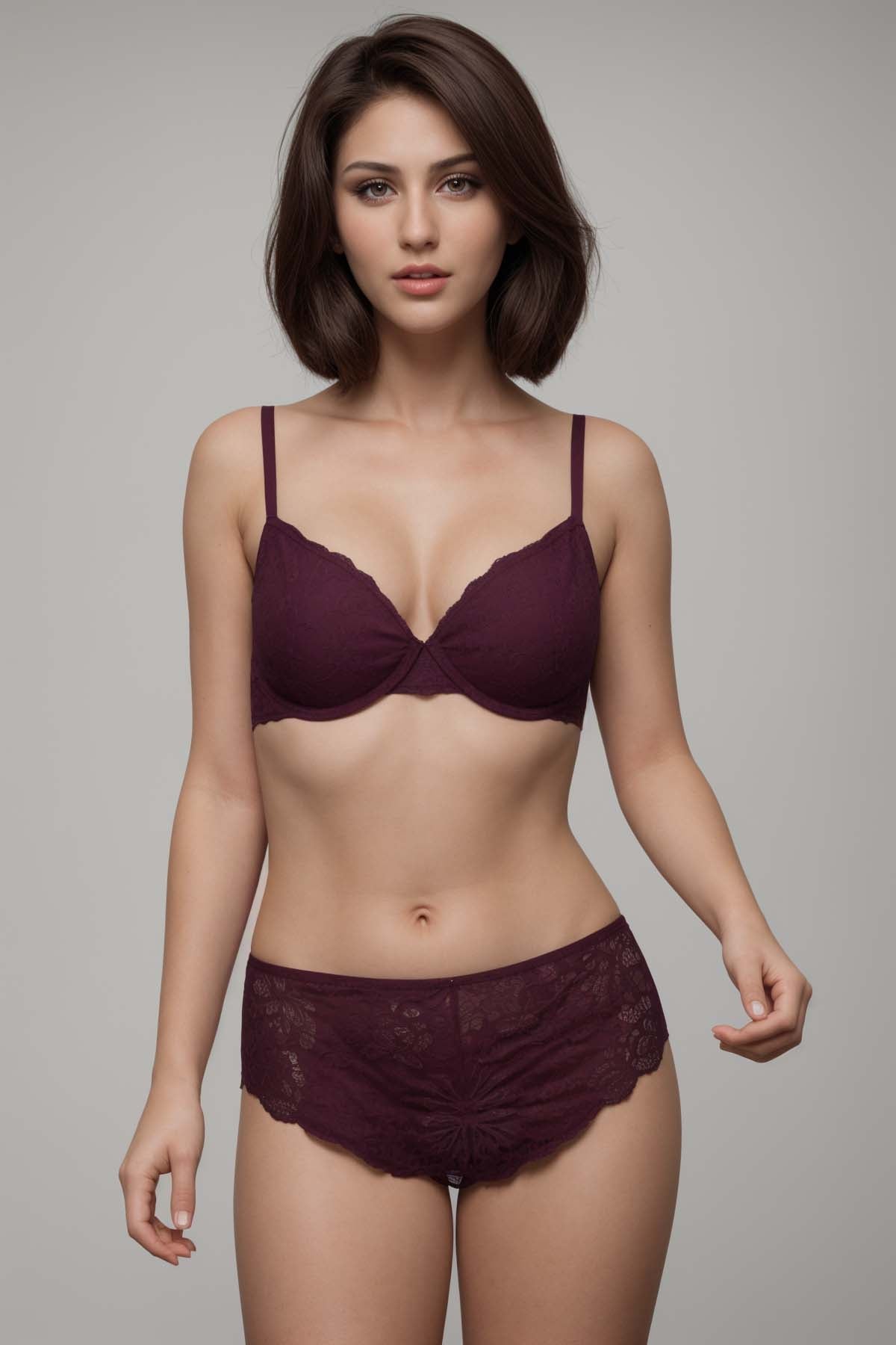 BLS | Everly Wired And Padded Lace Bra Set | Burgundy | Best Price in Pakistan original skincare product Pakistan
