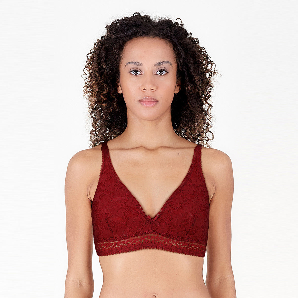 BLS | Pinkie Non Padded Lace Bralette | Burgundy | Best Price in Pakistan original skincare product Pakistan