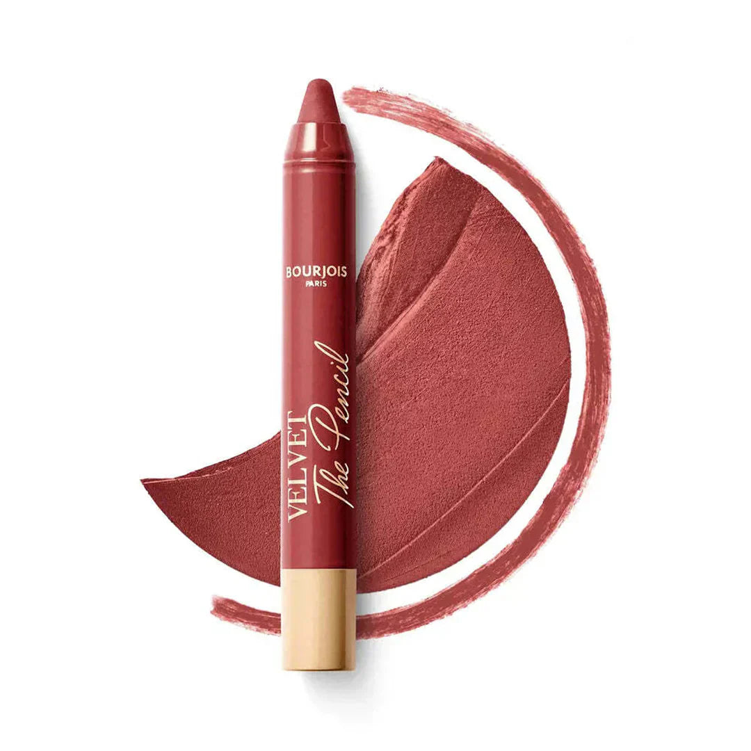 Bourjois Lipstick And Lip Liner 2 In 1 Velvet The Pencil | 04 Less Is Brown | Best Price in Pakistan original skincare product Pakistan Main image