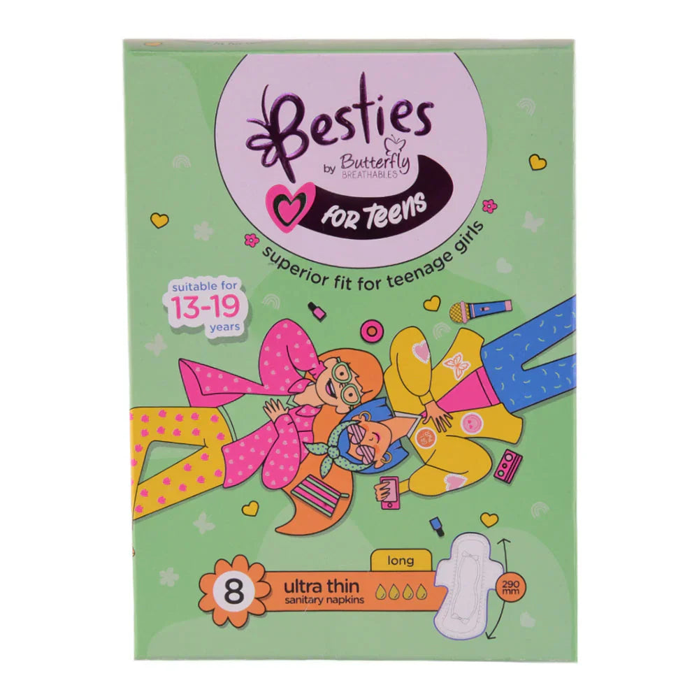 Butterfly | Besties for Teens Ultra Thin Regular (8S) | Best Price in Pakistan original skincare product Pakistan