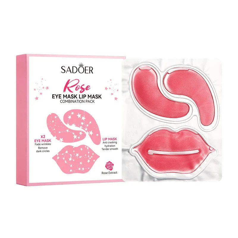 Sadoer | Rose Eye Mask & Lip Mask Combination Pack | 9GX10Pcs | Best Price in Pakistan original skincare product Pakistan