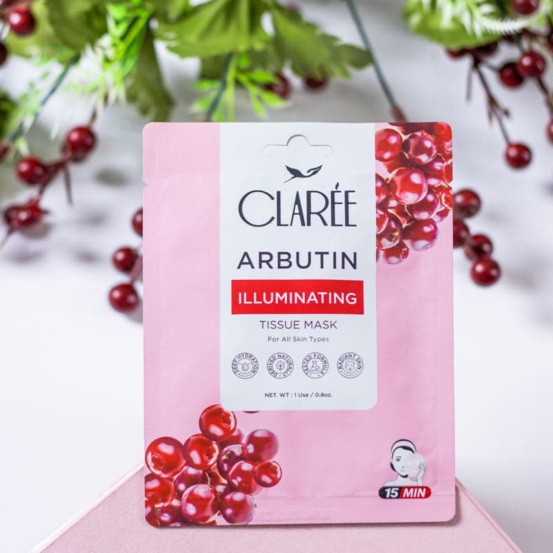 Herbion Clarée Arbutin Illuminating Tissue Mask | Best Price in Pakistan original skincare product Pakistan مرکزی تصویر