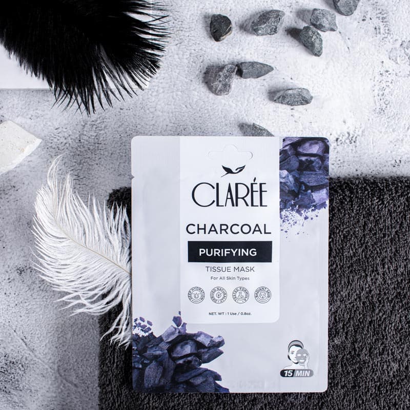Herbion Clarée Charcoal Purifying Tissue Mask | Best Price in Pakistan original skincare product Pakistan