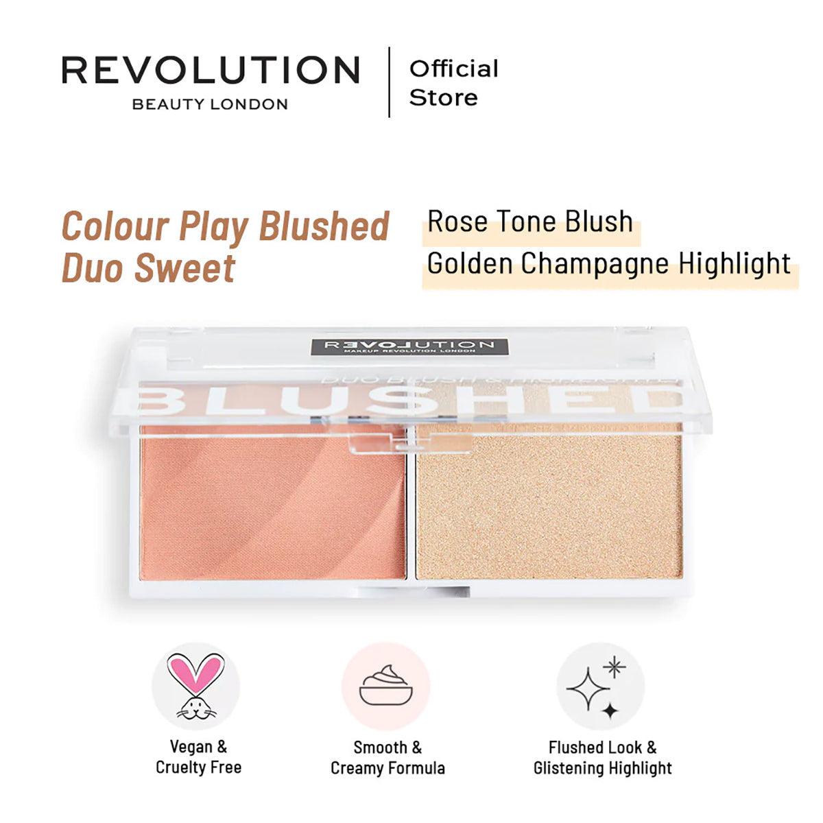 Revolution | Colour Play Contour Blushed Duo Sweet | Best Price in Pakistan original skincare product Pakistan مرکزی تصویر