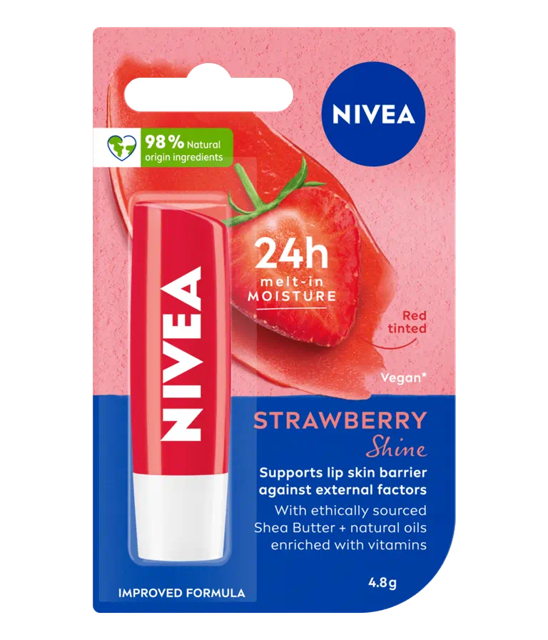 Nivea Lips Balm Strawberry Shine 4.8G | Best Price in Pakistan original skincare product Pakistan