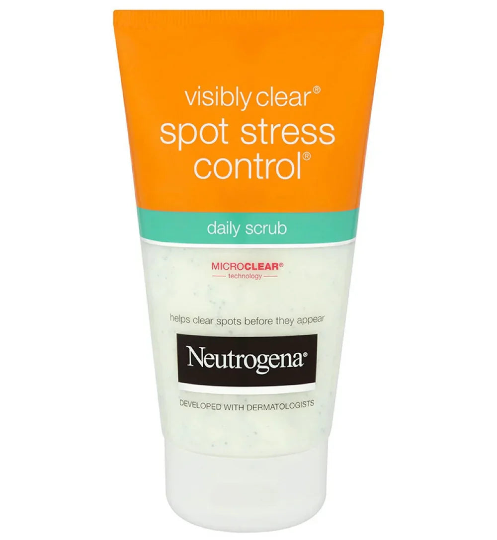 Neutrogena Visibly Clear Spot Stress Control Daily Scrub 150Ml | Best Price in Pakistan original skincare product Pakistan