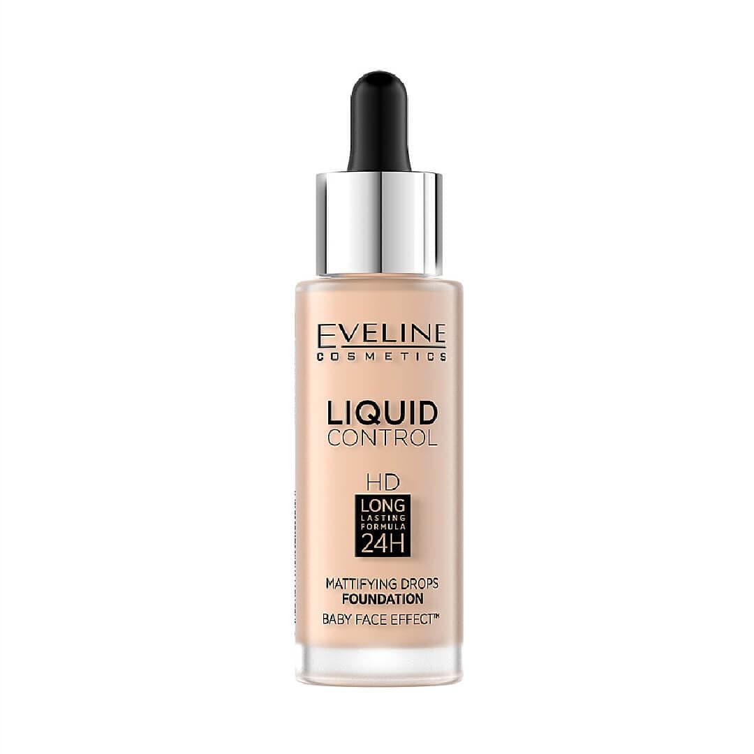 Eveline Liquid Control Mattifying Drops Foundation | 25 Light Rose | Best Price in Pakistan original skincare product Pakistan مرکزی تصویر