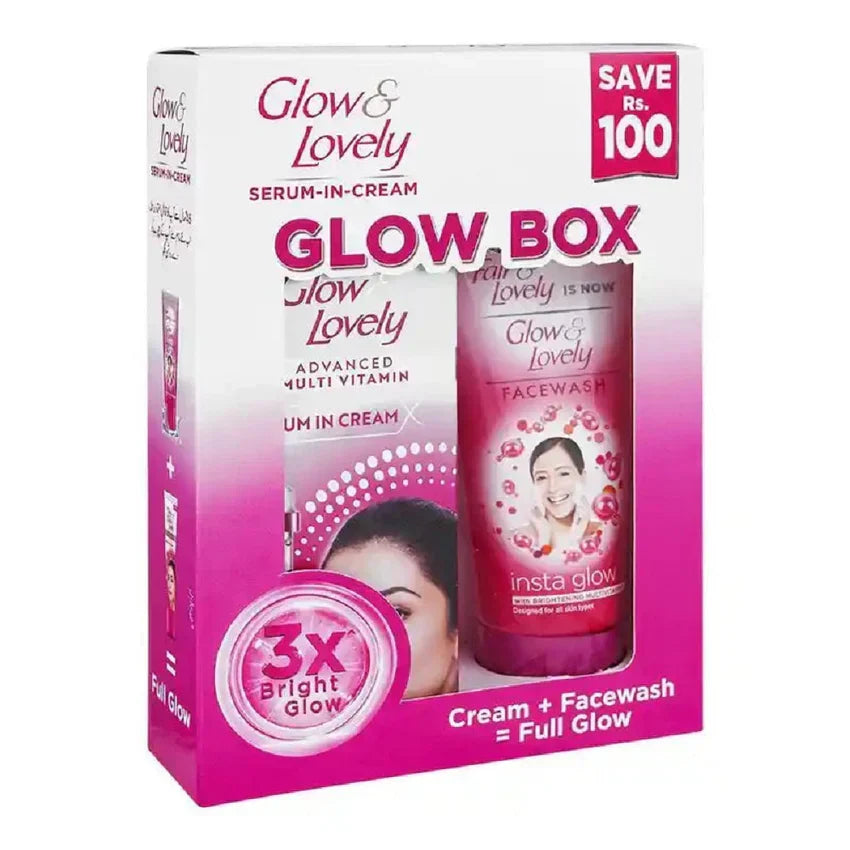 FAIR & LOVELY GLOW & LOVELY GLOW BOX ( CREAM + FACE WASH ) | Best Price in Pakistan original skincare product Pakistan Main image