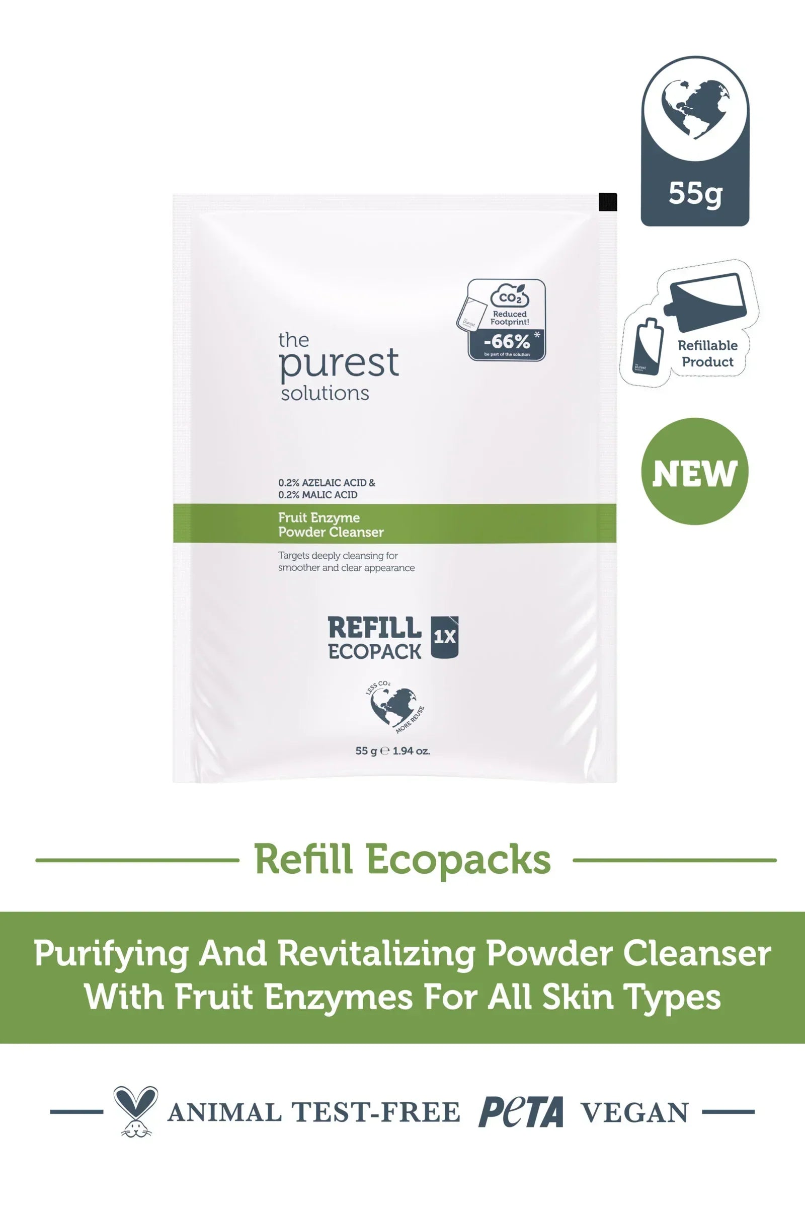The Purest Solution | Fruit Enzyme Powder Cleanser | 55GM | Best Price in Pakistan original skincare product Pakistan مرکزی تصویر