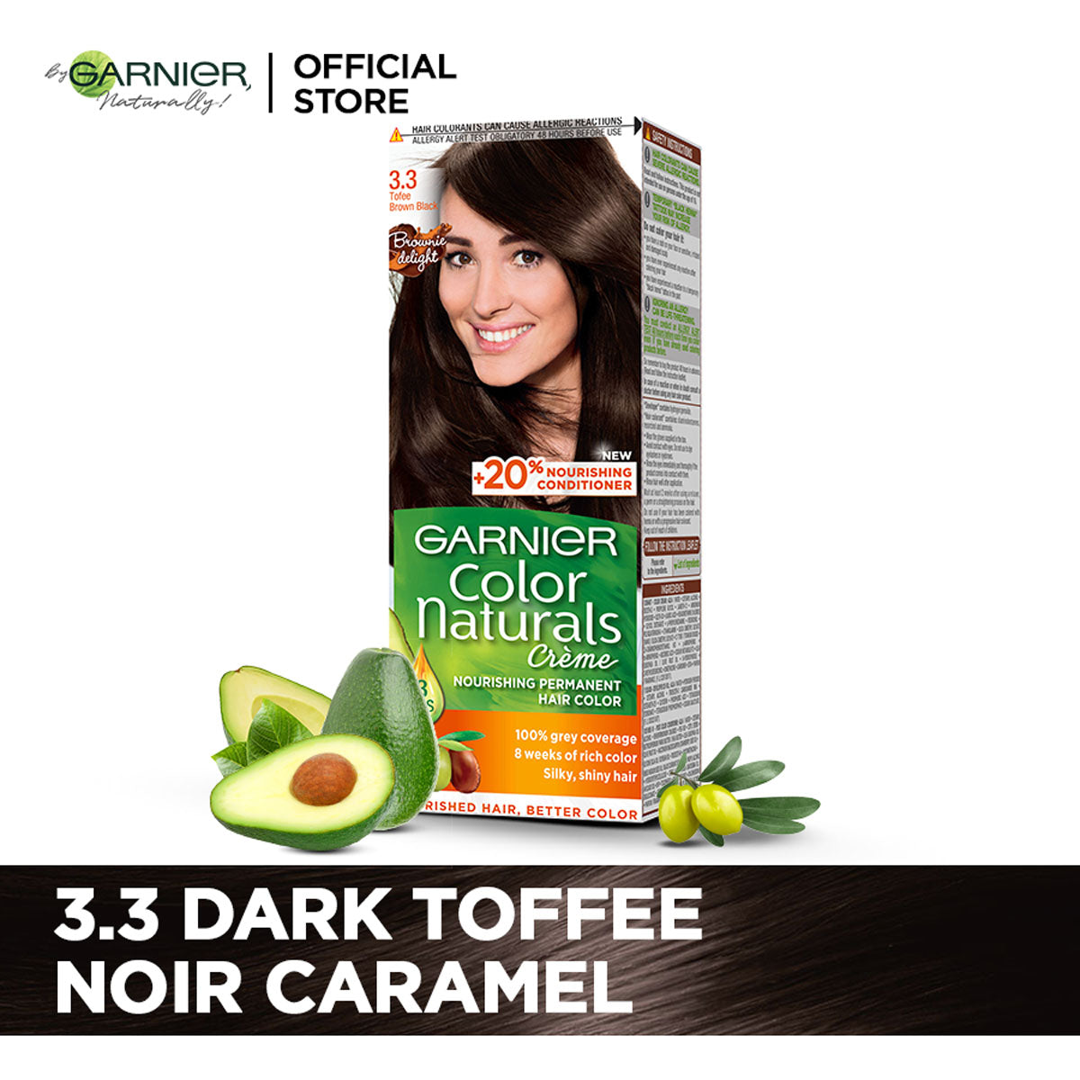 Garnier | Color Naturals Crème Hair Color | 3.3 Dark Toffee | Best Price in Pakistan original skincare product Pakistan