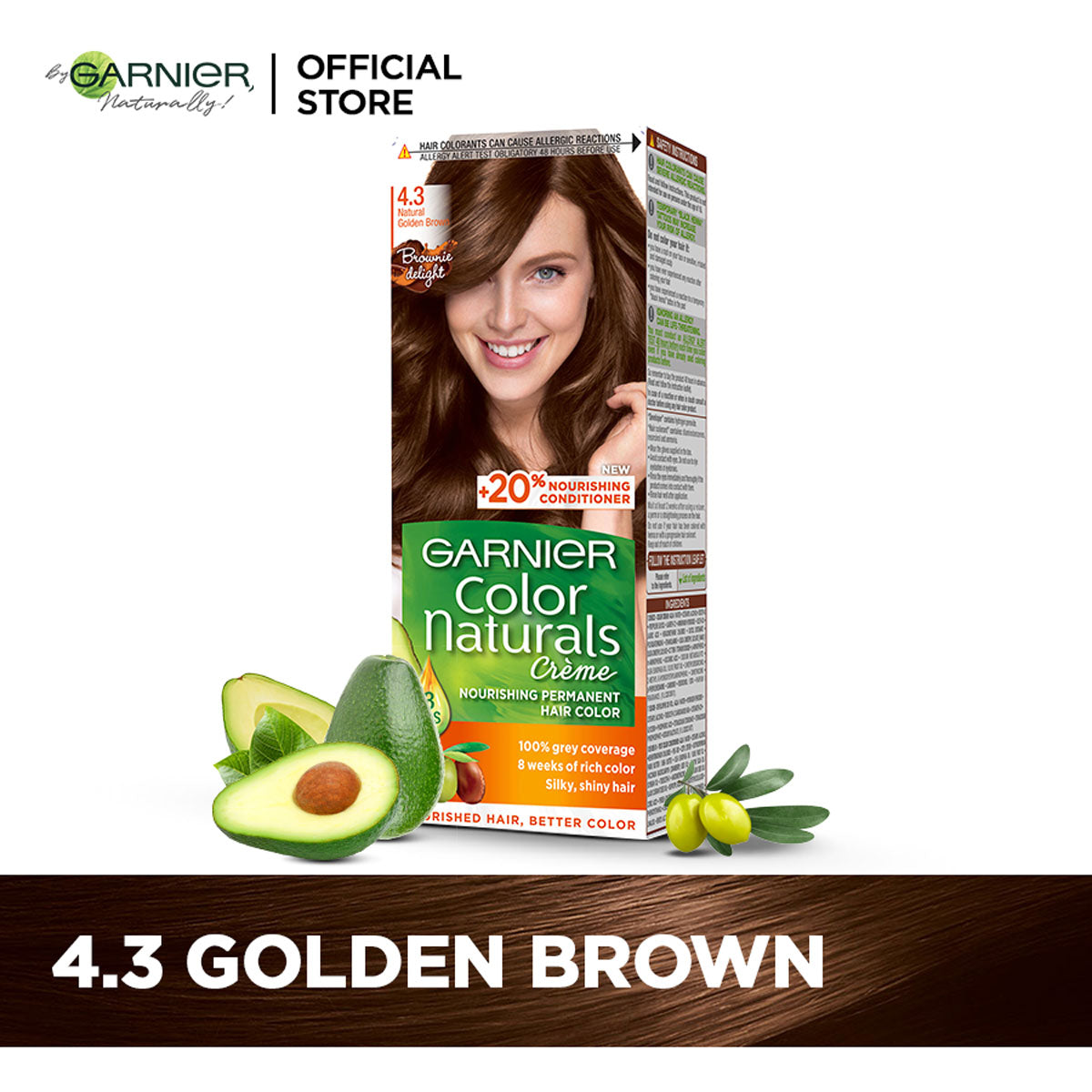 Garnier | Color Naturals Crème Hair Color | 4.3 Golden Brown | Best Price in Pakistan original skincare product Pakistan Main image