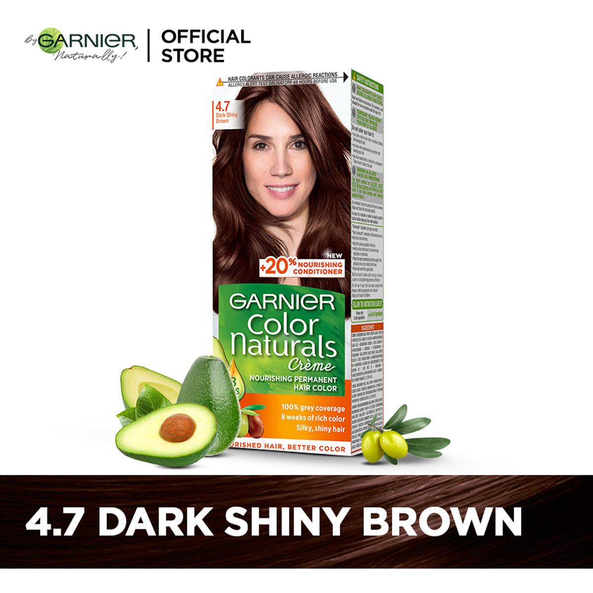 Garnier | Color Naturals Crème Hair Color | 4.7 Dark Shiny Brown | Best Price in Pakistan original skincare product Pakistan