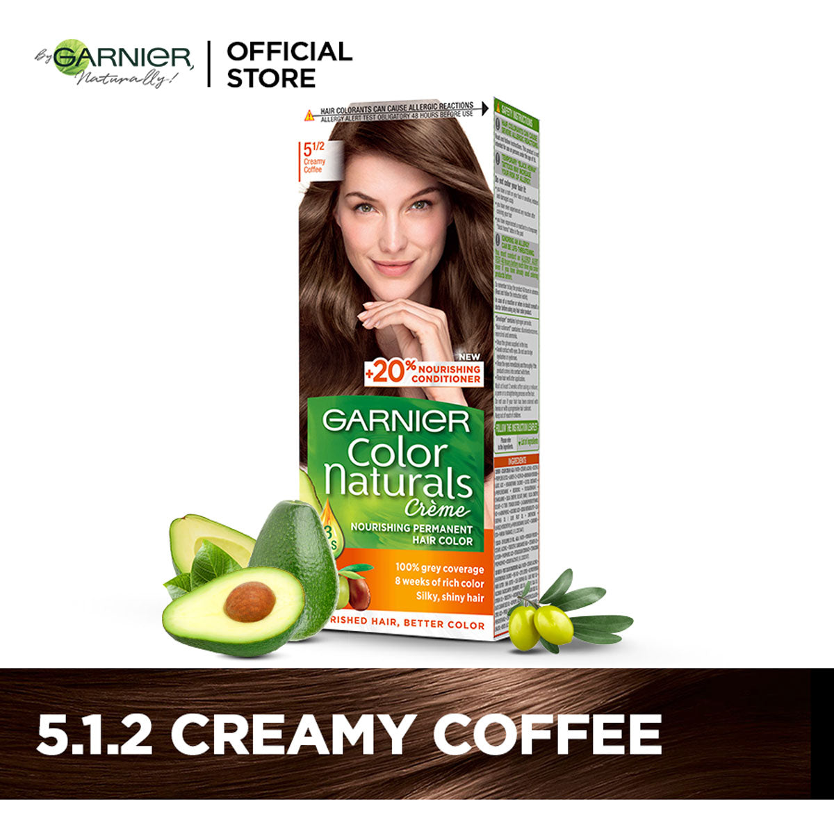 Garnier | Color Naturals Crème Hair Color | 5.1.2 Creamy Coffee | Best Price in Pakistan original skincare product Pakistan Main image