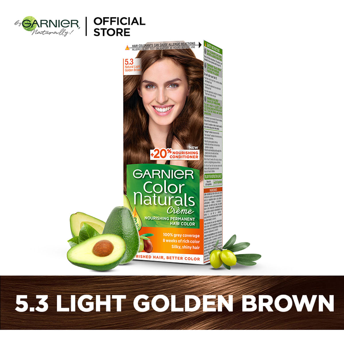 Garnier | Color Naturals Crème Hair Color | 5.3 Light Golden Brown | Best Price in Pakistan original skincare product Pakistan