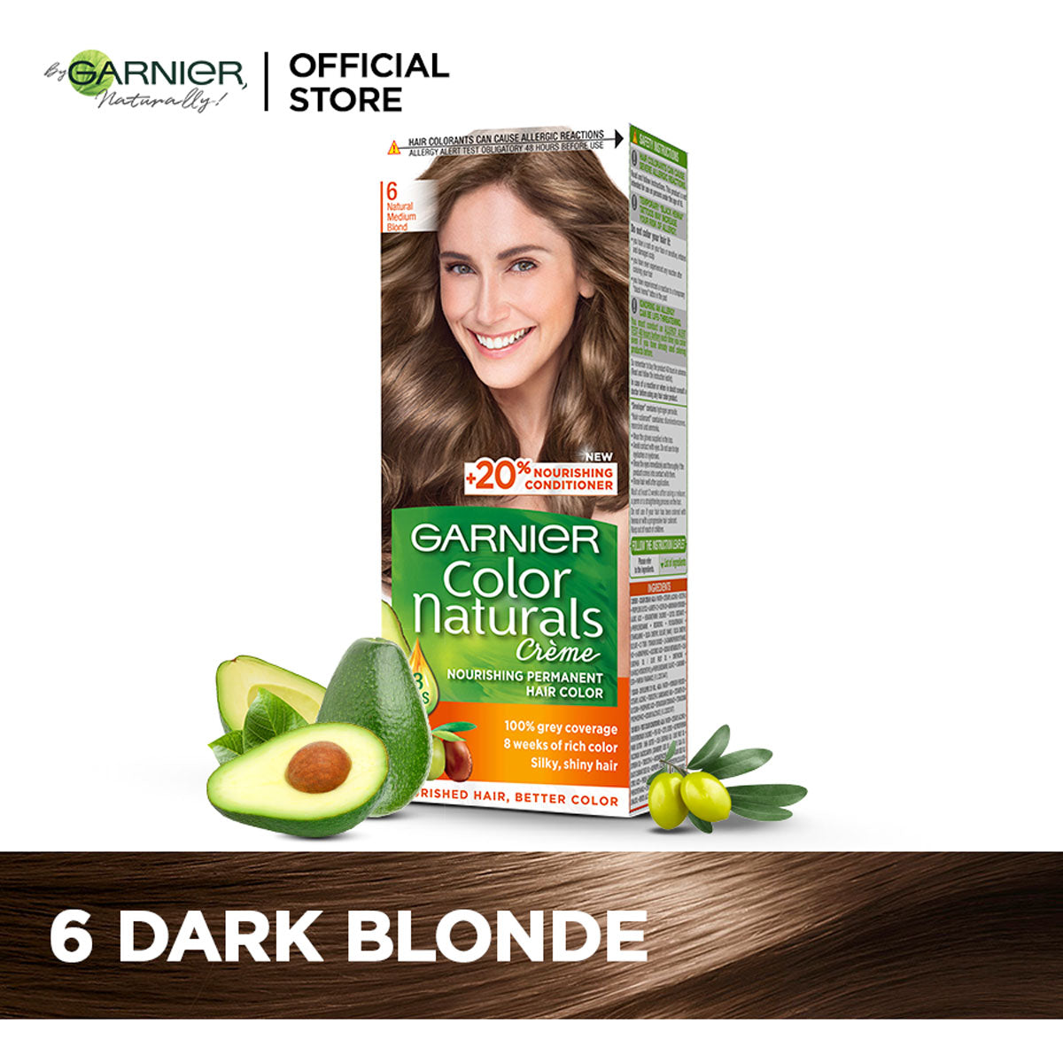 Garnier | Color Naturals Crème Hair Color | 6 Dark Blonde | Best Price in Pakistan original skincare product Pakistan Main image