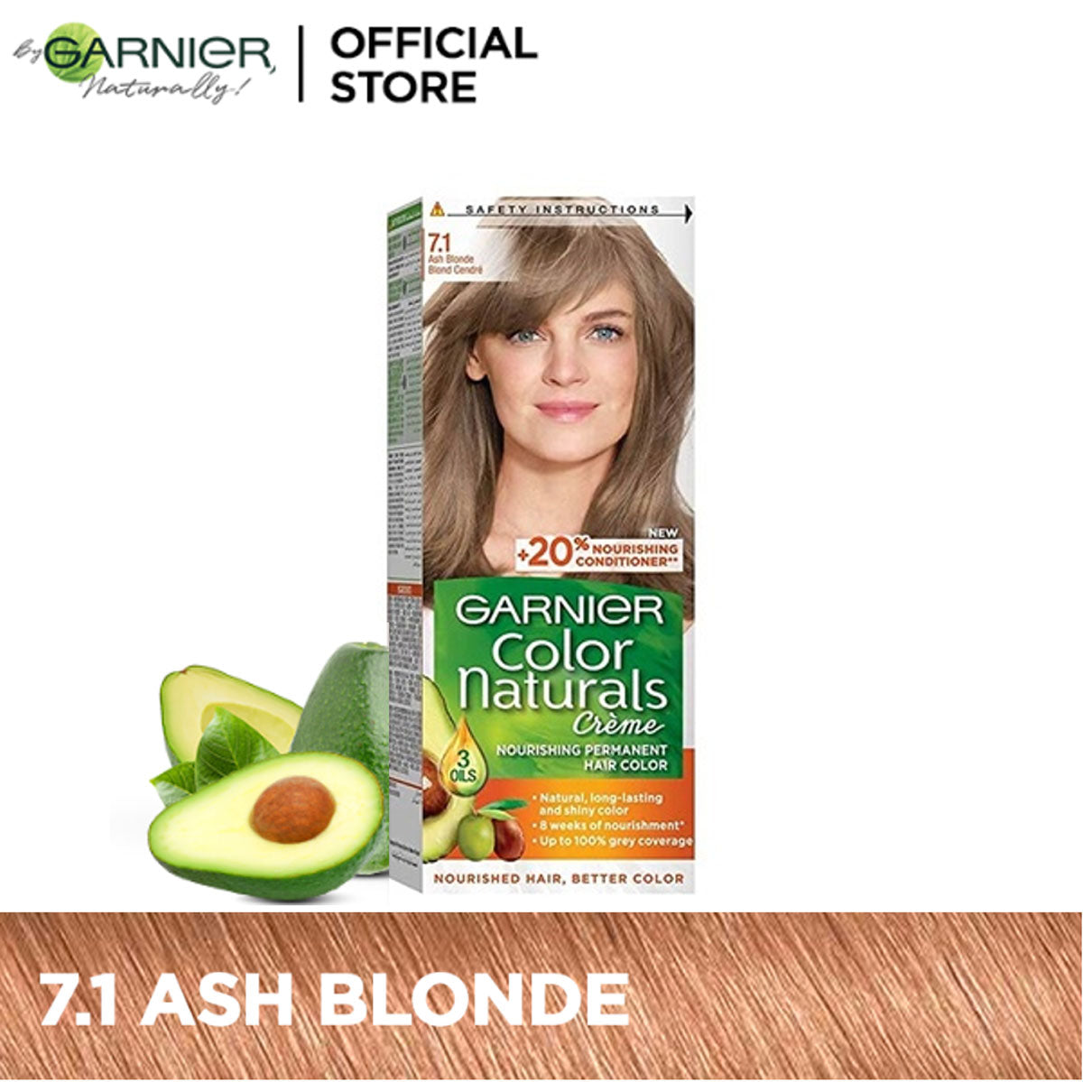 Garnier | Color Naturals Crème Hair Color | 7.1 Ash Blonde | Best Price in Pakistan original skincare product Pakistan Main image