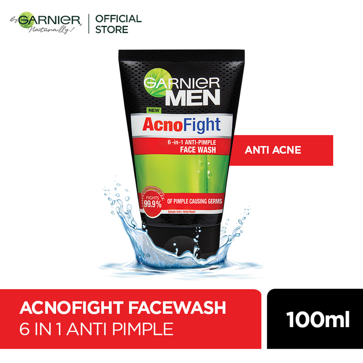 Garnier | Men Acno Fight Face Wash | 100ml | Best Price in Pakistan original skincare product Pakistan Main image