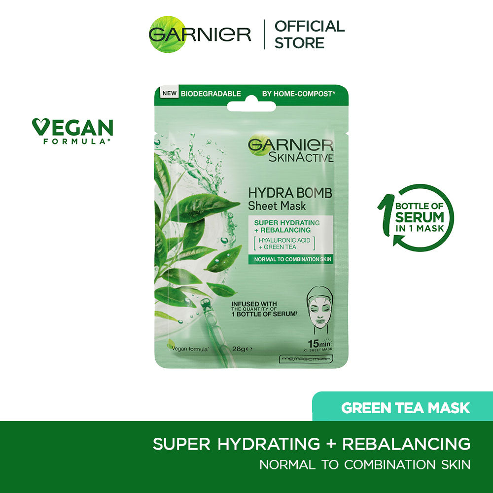 Garnier | Skin Active Hydra Bomb Green Tea Tissue Face Mask | Hydrating and Rebalancing 28g | Best Price in Pakistan original skincare product Pakistan Main image