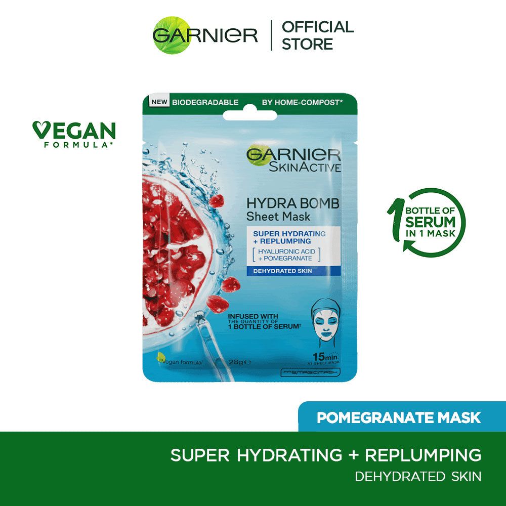 Garnier | Skin Active Hydra Bomb Pomegranate Tissue Face Mask | Hydrating and Replenishing 28g | Best Price in Pakistan original skincare product Pakistan