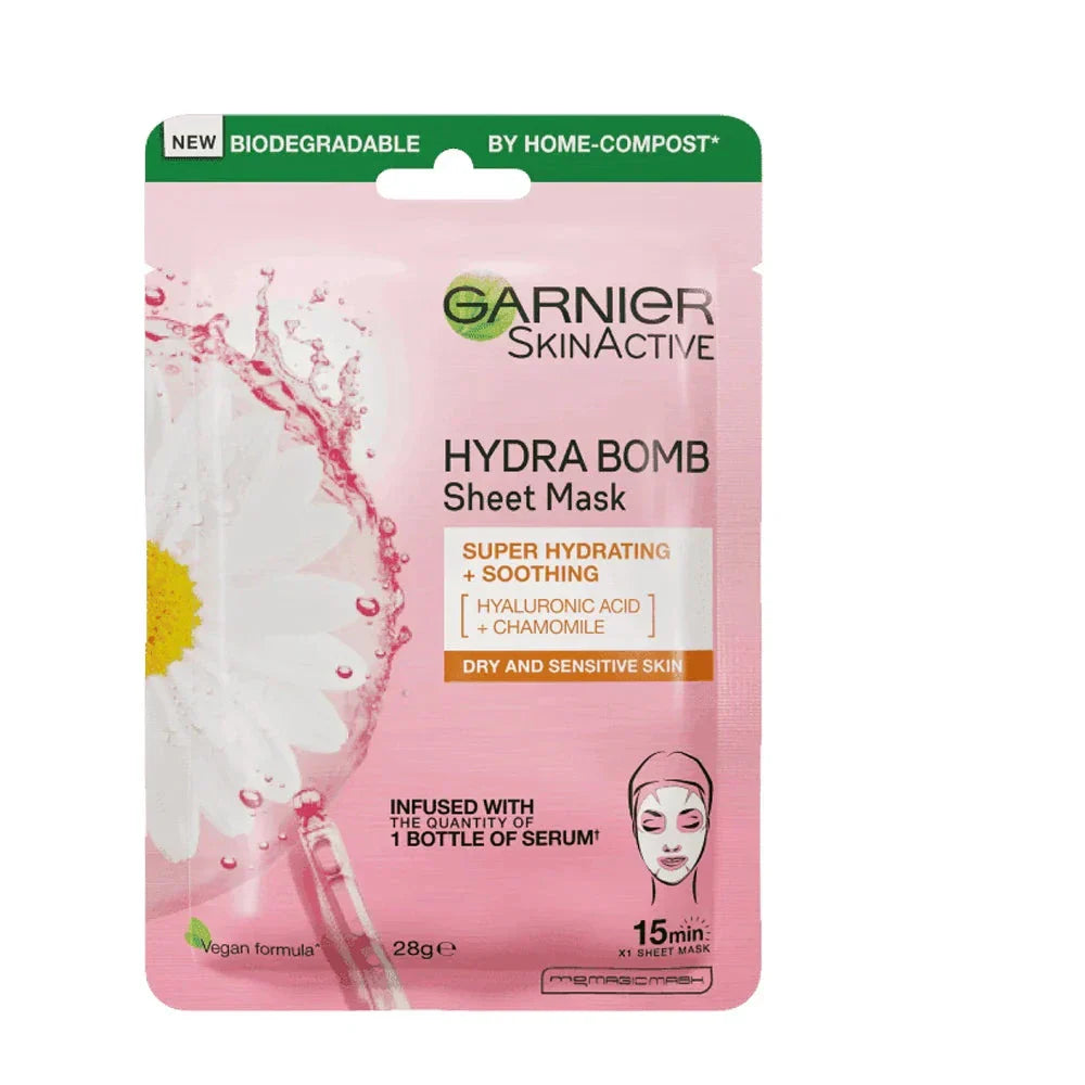 GARNIER HYDRA BOMB TISSUE MASK GLOW DULL SKIN 28 GM | Best Price in Pakistan original skincare product Pakistan