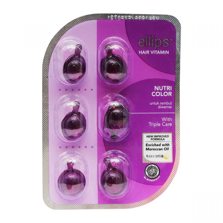 Ellips Hair Vitamin Capsule Nutri Color With Triple Care 6'S (Purple) | Best Price in Pakistan original skincare product Pakistan