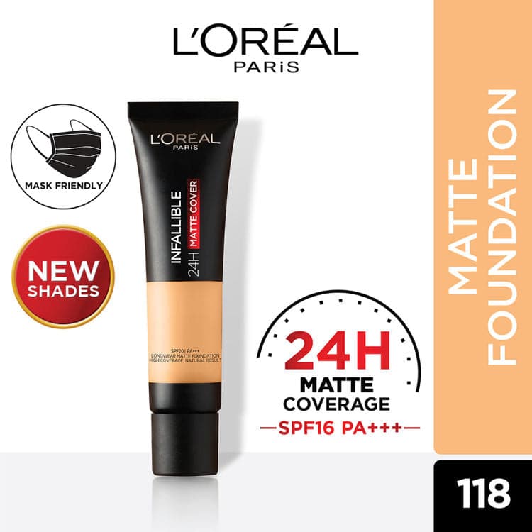 Loreal Infallible 24Hr Matte Cover Foundation | 118 Rose Linen | Best Price in Pakistan original skincare product Pakistan