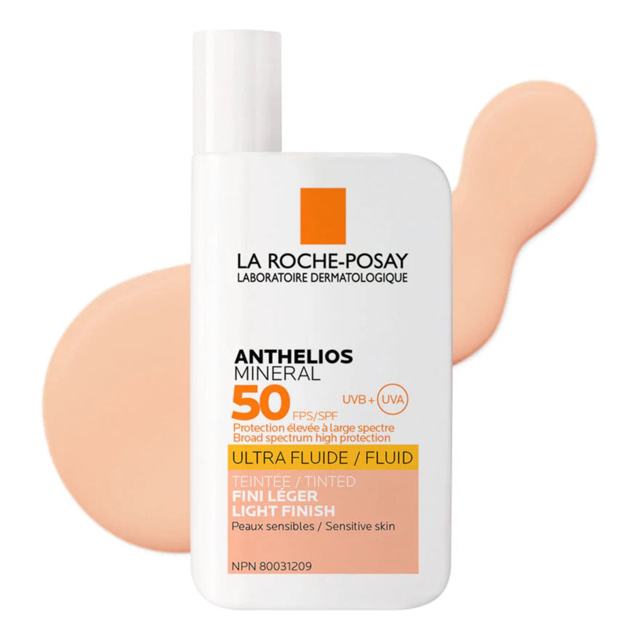 La Roche-Posay Anthelios Invisible Fluid SPF50+ sunscreen in 50ml bottle, lightweight, broad-spectrum UV protection for face and skin Main image