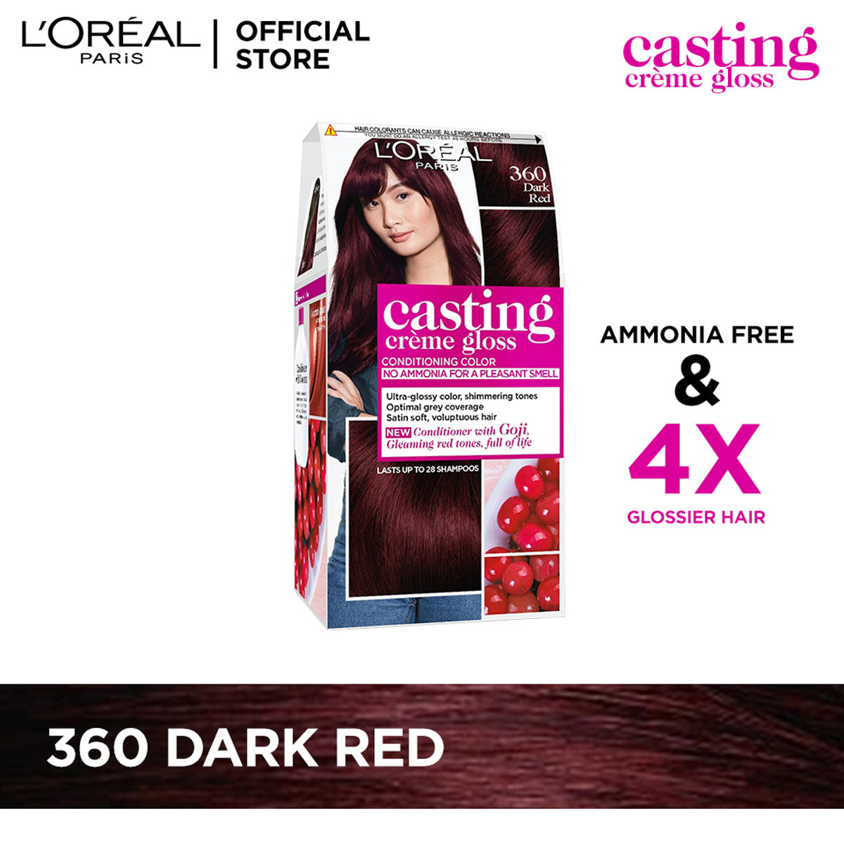 LOreal Paris | Casting Crème Gloss Hair Color | 360 Dark Red | Best Price in Pakistan original skincare product Pakistan Main image